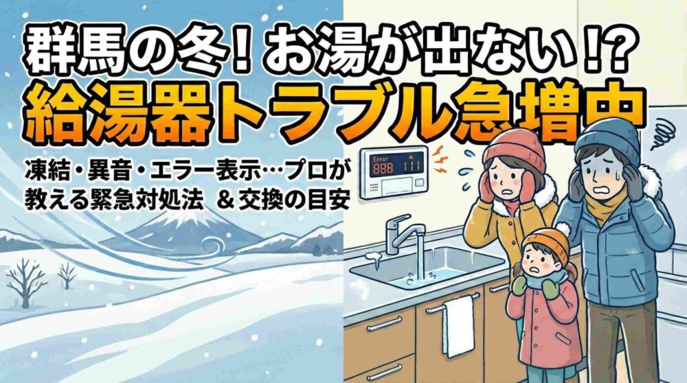 【緊急】お湯が出ない！群馬の冬に急増する給湯器トラブルの対処法と交換目安