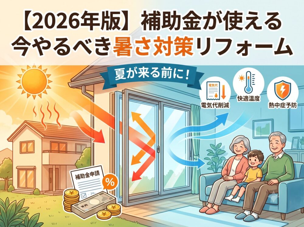 【2026年版】補助金が使える今やるべき暑さ対策リフォーム