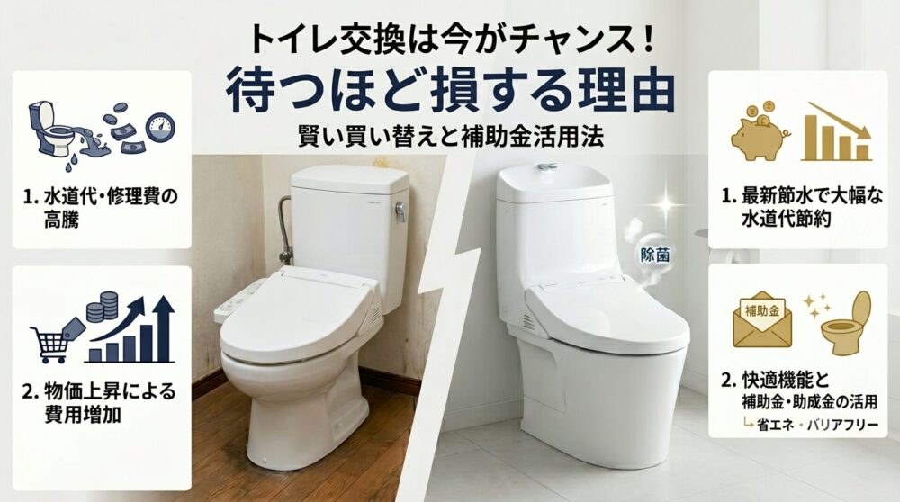 トイレ交換は「待つほど損」！物価高騰時代に後回しが危険な5つの理由