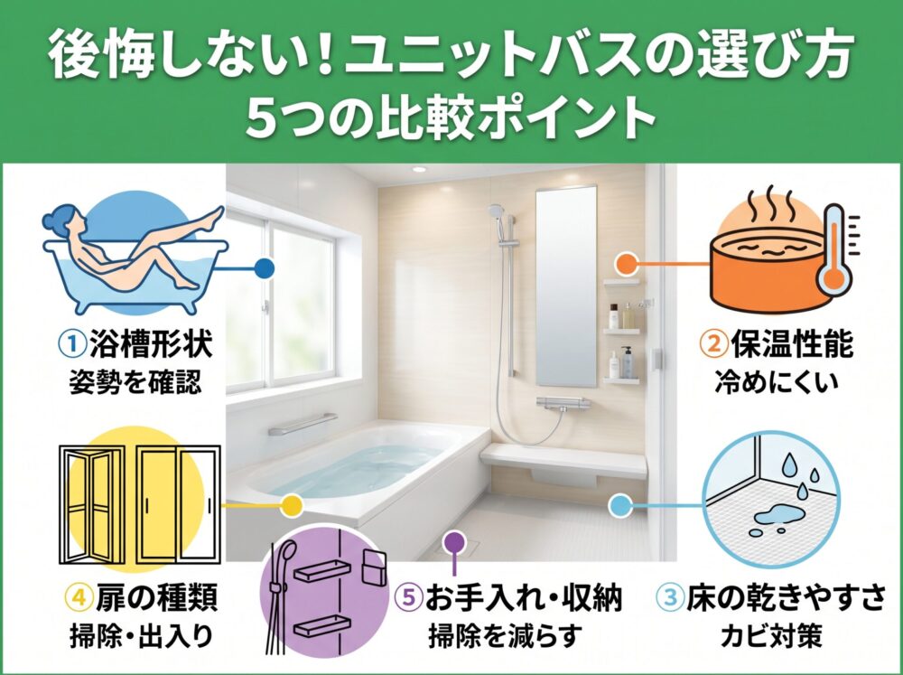 ユニットバスの選び方｜後悔しない5つの比較ポイント