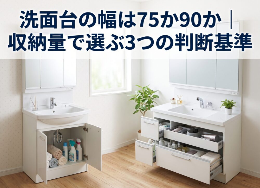 洗面台の幅は75か90か｜収納量で選ぶ3つの判断基準